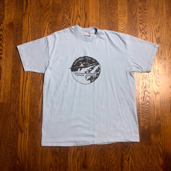 Vintage Other - Explorer Post 411 Canoe School Adventure Vtg Shirt